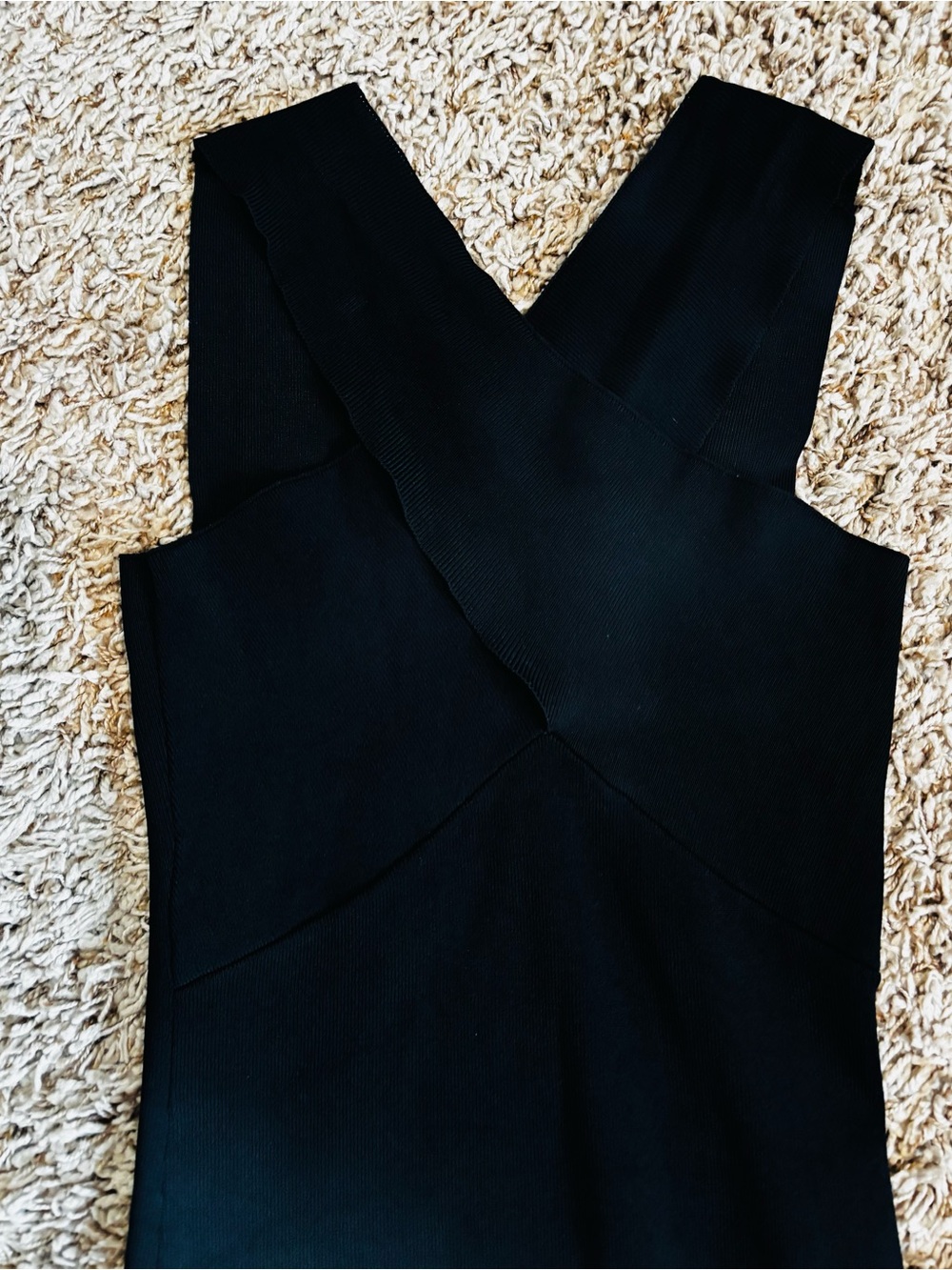 Zara Black Cross-Front Mini Knit Sheath Dress - Picture 4 of 6
